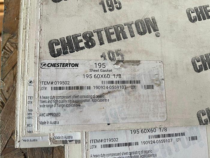 CHESTERTON 195 60X60 1/8" GASKET SHEETS (LOT OF 9 SHEETS) STOCK W-1