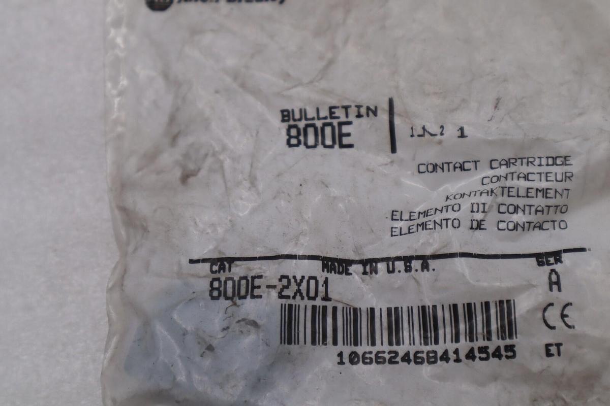 Used NEW ALLEN BRADLEY 800E-2X01 SWITCH PUSHBUTTON CONTACT BLOCK STOCK K-3676