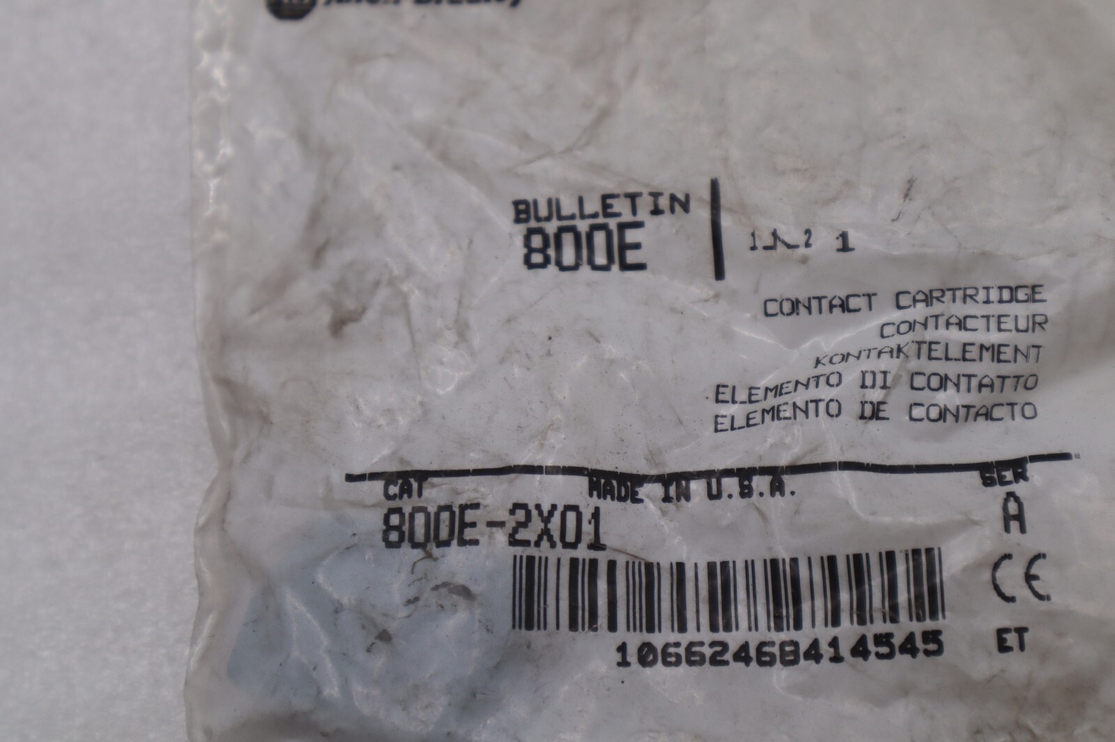 Used NEW ALLEN BRADLEY 800E-2X01  SWITCH PUSHBUTTON CONTACT BLOCK STOCK K-3676
