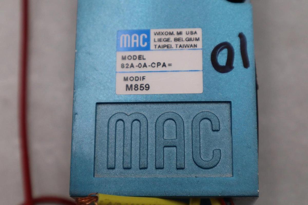 Used MAC Valves 82A-0A-CPA Solenoid Valve Manifold TOP MTD Aux. 2NO STOCK H821A