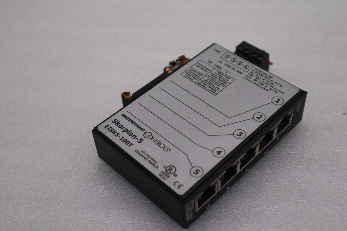 Used Contemporary Controls EISK5-100T Skorpion-5 Port Ethernet Switch STOCK L-366-C