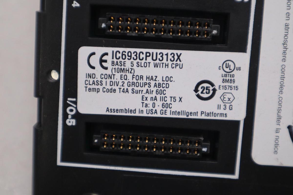 Used GE Intelligent IC693CPU313X Base 5 Slot With CPU Controller STK 5353