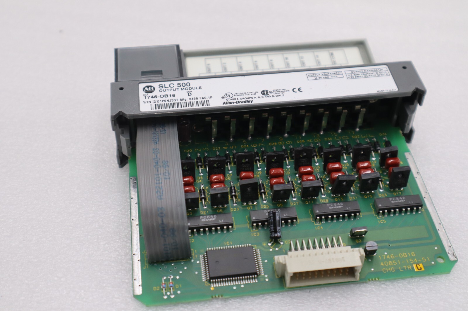Used Allen Bradley 1746-OB16 Ser. D SLC 500 16-Point DC Output Module STOCK K-103-D