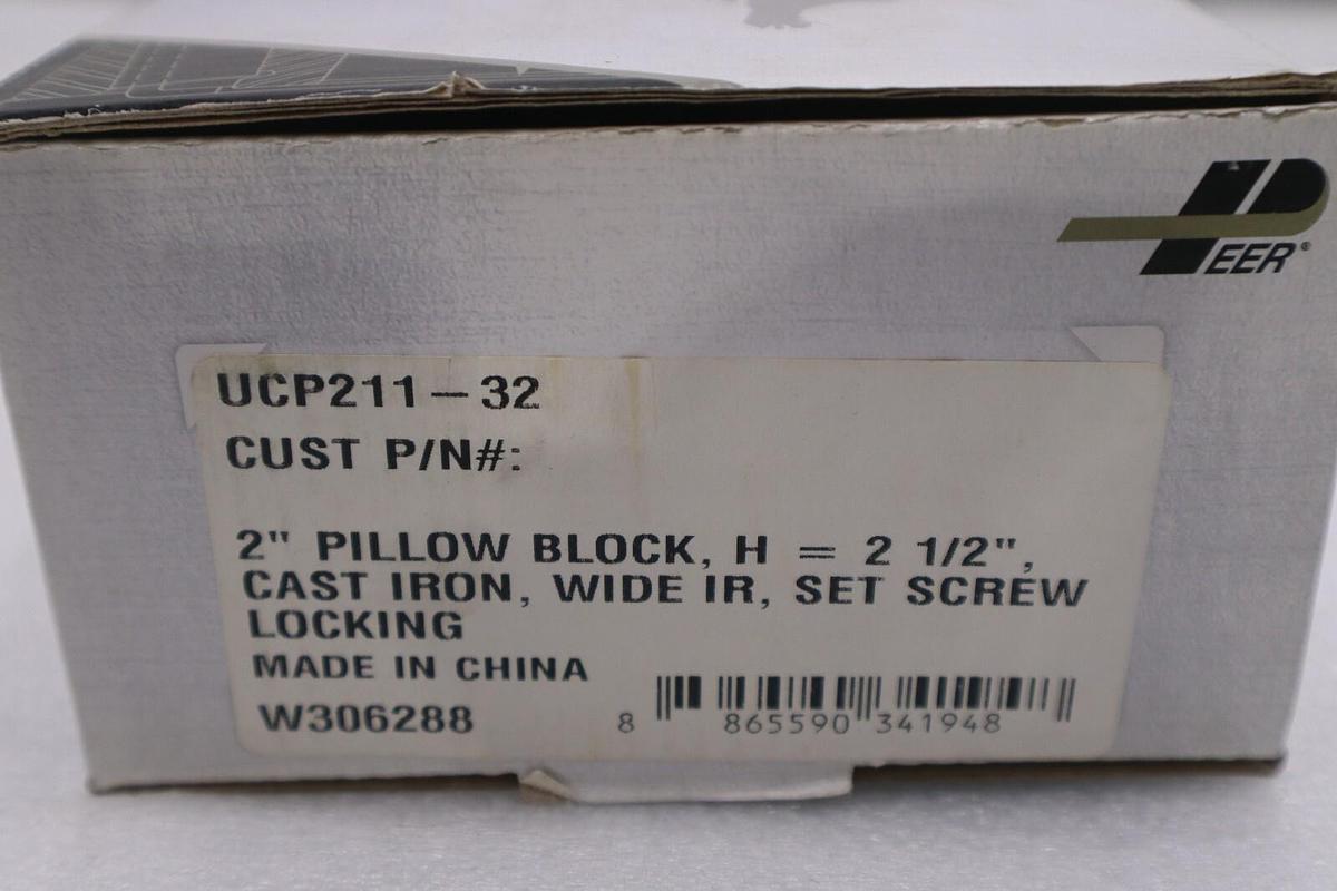 Used NEW OPEN BOX Peer UCP211-32 , 2 1/2" Pillow Block Ball Bearing STOCK 813-D