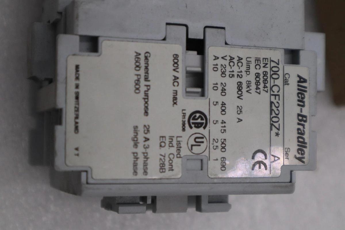 Used NEW OPEN BOX AB ALLEN BRADLEY 700-CF220ZA SER. A 220VDC 20A STK K3973CC