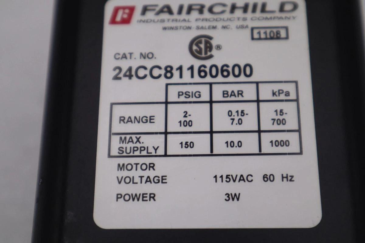 FAIRCHILD INDUSTRIAL PROD 24CC81160600 M/P CONVERTER W/REGULATOR STOCK 2279C