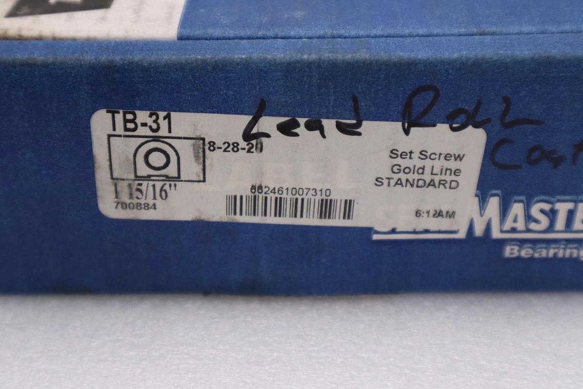 Used NEW SEALMASTER TB-31 Pillow Block Ball Bearing Tapped Base, 1-15/16 Bore 1665CC