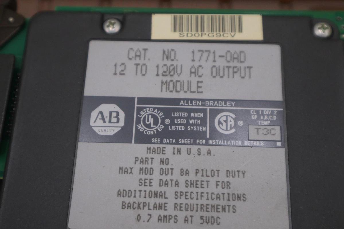 Used NEW Allen-Bradley 1771-0AD/ 1771-OAD Output Module STOCK 1412CC
