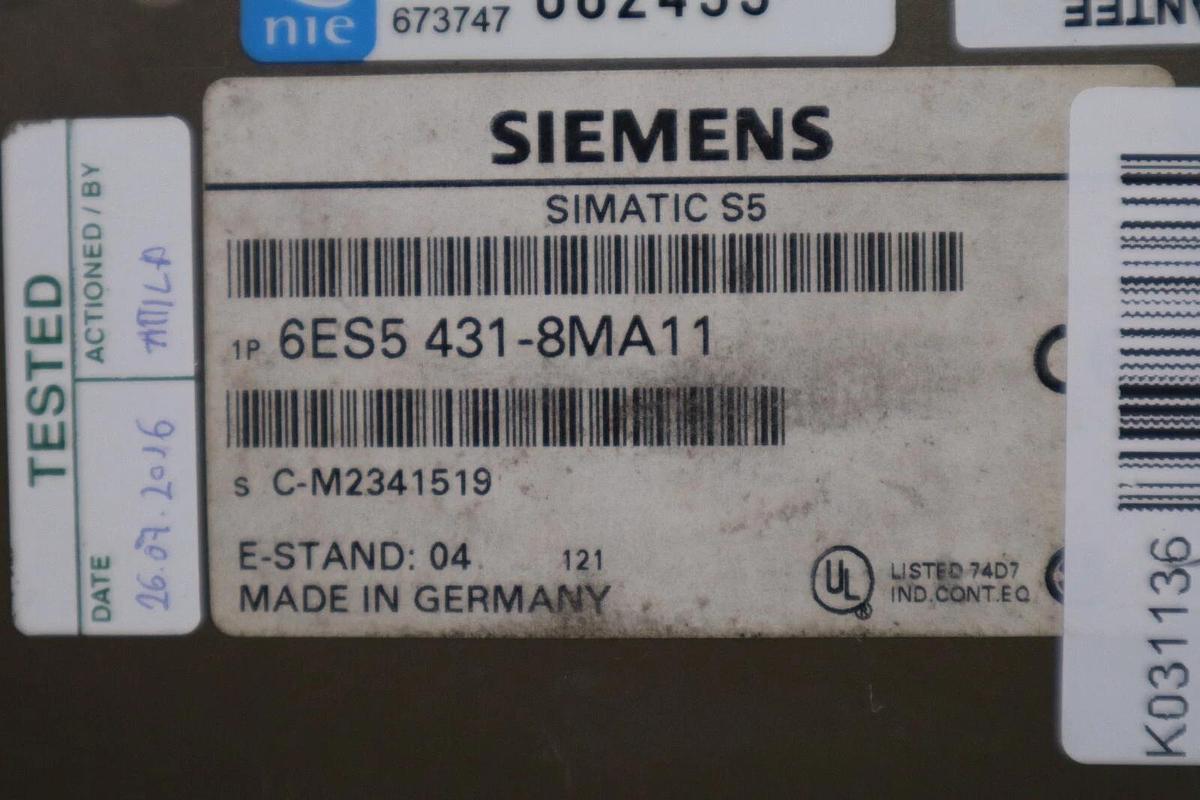 Used LOT OF 11 - Siemens 6ES5 431-8MA11 Simatic S5 Digital Input Module DC STOCK 5406