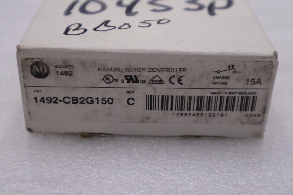 LOT OF 2 - Allen Bradley 1492-CB2G150 Ser C Circuit Breaker 15 A STOCK H843A