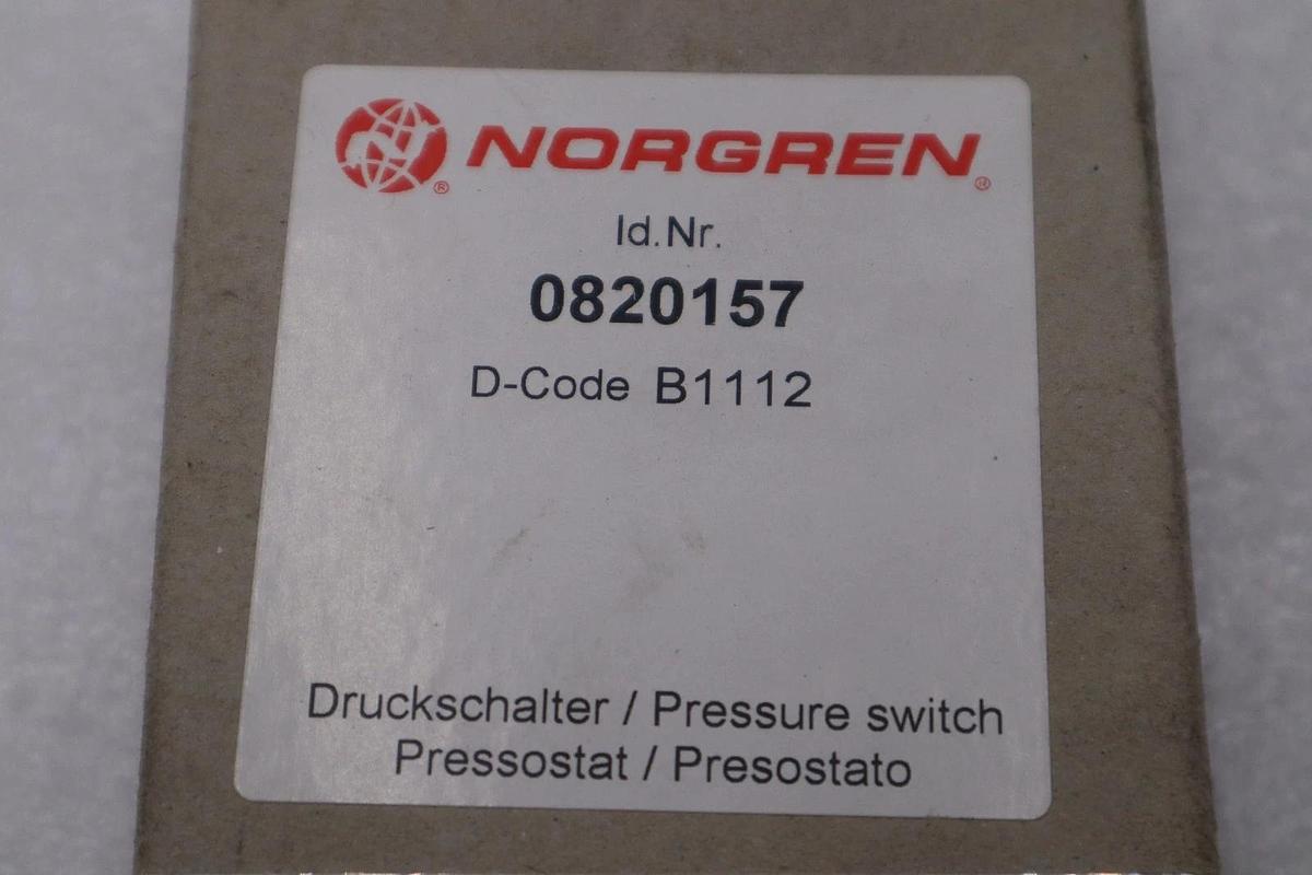 NEW OPEN BOX NORGREN 0820157 PRESSURE SWITCH 0.2 12 bar STOCK G104B