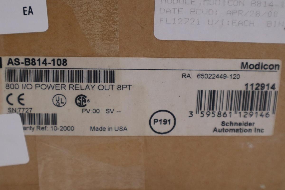 Used Modicon AS-B814-108 Power Relay Output Module Repaired Schneider Electric #G357