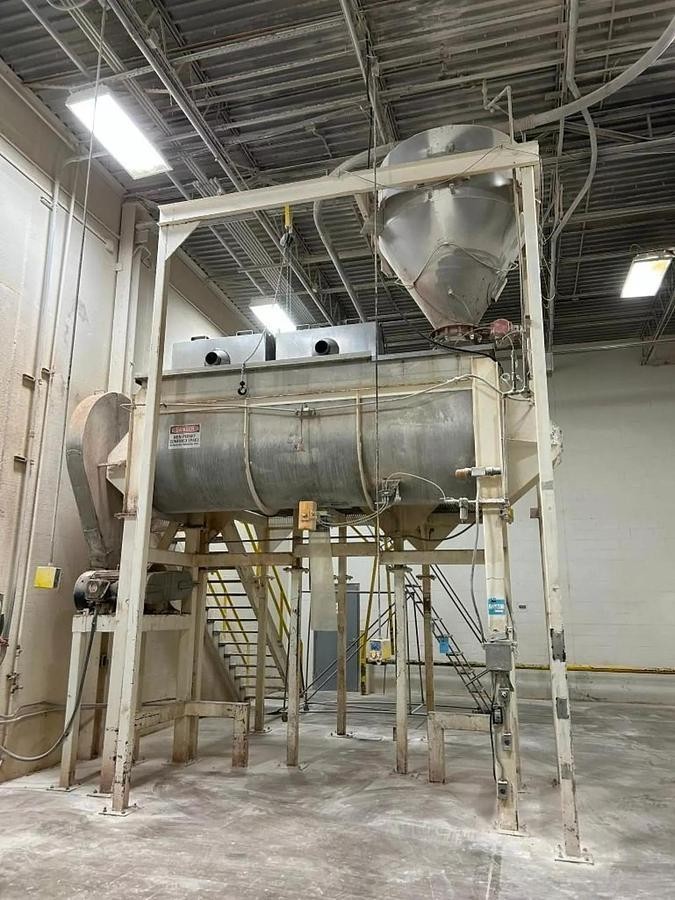 Used STAINLESS STEEL DOUBLE SPIRAL RIBBON BLENDER APPROXIMATELY 170 CUBIC FEET
