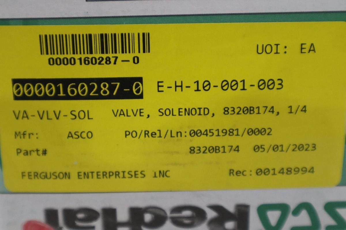 Used NEW IN BOX ASCO 8320G174 solenoid valve 1/4" NEW WITH BOX STOCK G555