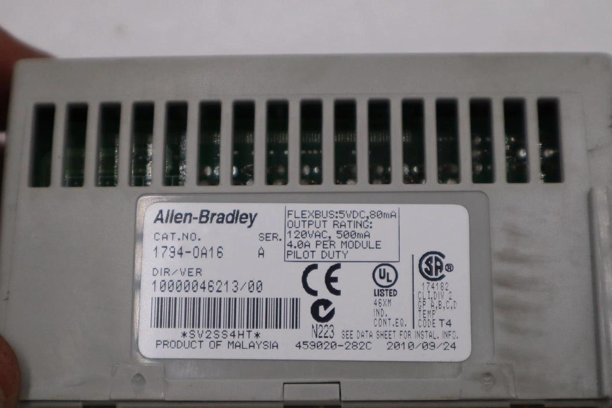 Used AB Allen-Bradley 1794-0A16 120Vac Output Module Flex I/O 16 Point STOCK H1227A