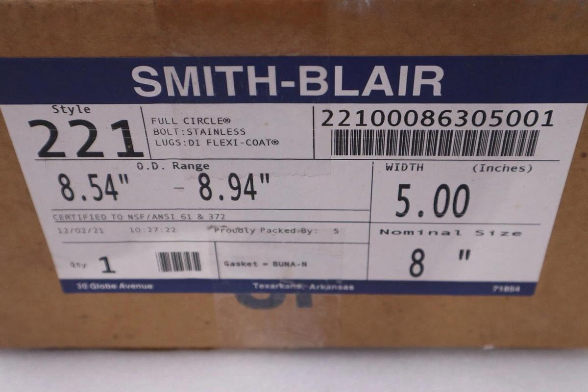 Used SMITH-BLAIR 221 22100086305001 8" FULL CIRCLE - STOCK GF1259