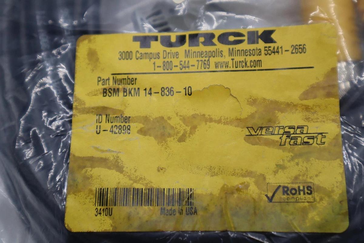 NEW TURCK BSM BKM 14-836-10 / BSMBKM1483610 STOCK K-3897