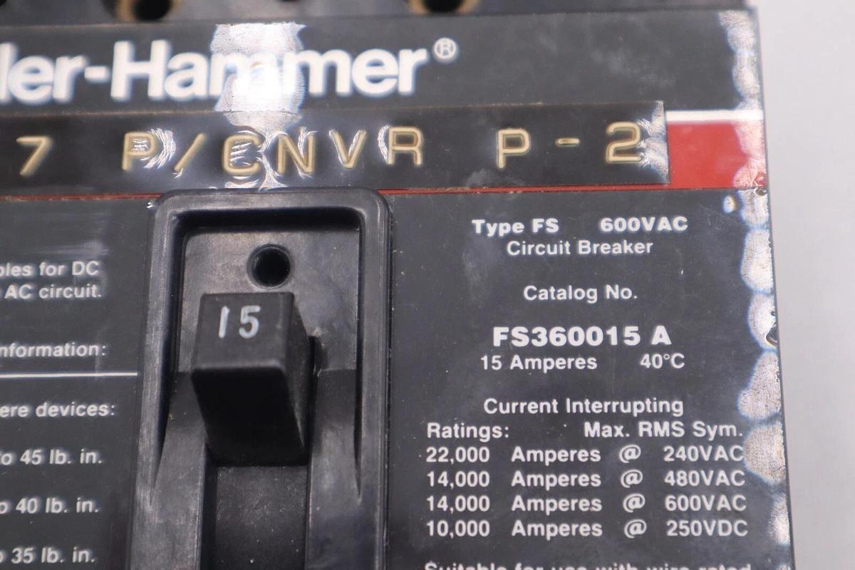 Used FS360015A Cutler Hammer Circuit Breaker STOCK 4889