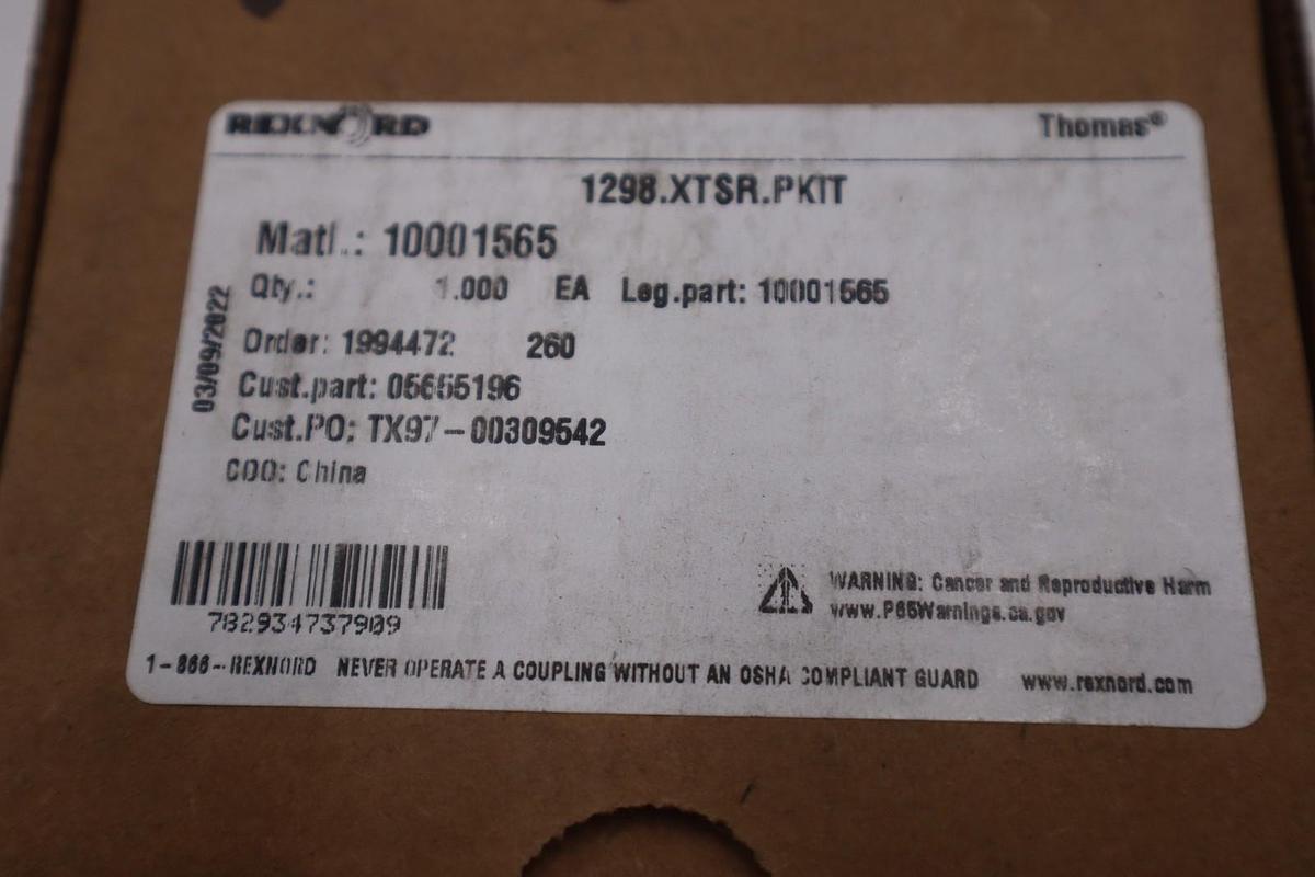 Rexnord 1298.XTSR.PKIT Hardware Kit - NEW IN BOX - STOCK GF682A