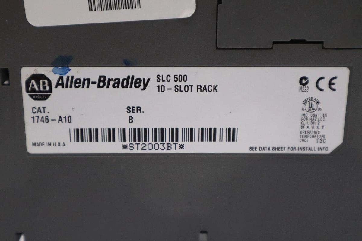 Used Allen Bradley 1746-A10 /B SLC 500 10-Slot Chassis STOCK H316
