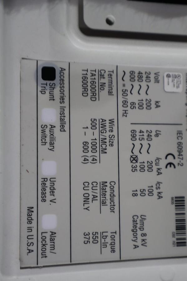Used NEW CUTLER HAMMER EATON RDC816T88WP02SS29Y01 / RDC 100K BREAKER STOCK 2306