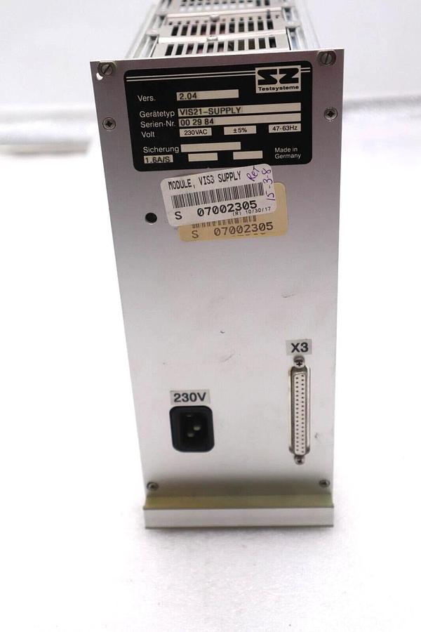 SZ TESTSSYSTEME VIS21-SUPPLY POWER SUPPLY S/N 0029 44 STOCK #2760