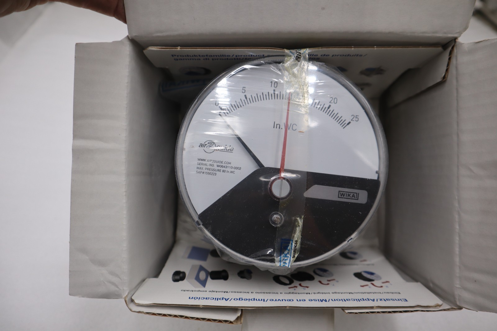 Used Wika Model A2G-10 Differential Low Pressure Gauge NEW OPEN BOX STK H154