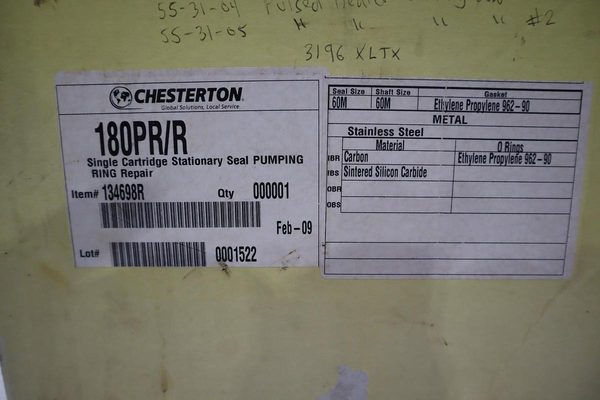 Used CHESTERTON 180PR/R SINGLE CARTRIDGE SEAL PUMPMING RING STOCK #2251B