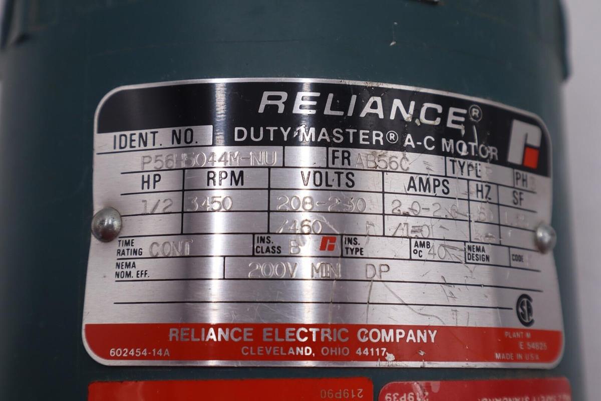 Used RELIANCE ELECTRIC COMPANY P56H5044M-NU AC MOTOR #2552
