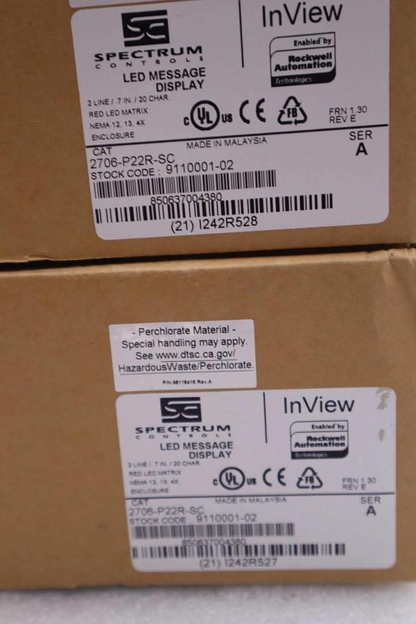 Used SPECTRUM CONTROLS 2706-P22R-SC / 2706P22RSC (NEW IN BOX) STOCK 2915