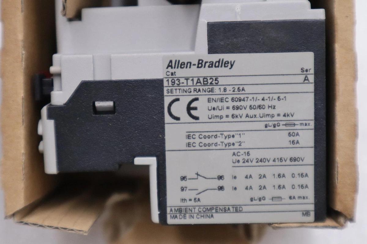 Used ALLEN BRADLEY 193-T1AB25 THERMAL OVERLOAD RELAY SER A NEW IN BOX STOCK H955A