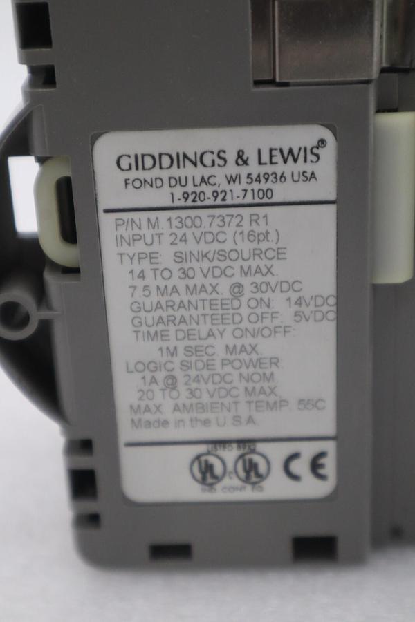Used GIDDINGS & LEWIS M.1300.7372 R1 Input Module 24VDC SINK/SOURCE STOCK 645-D