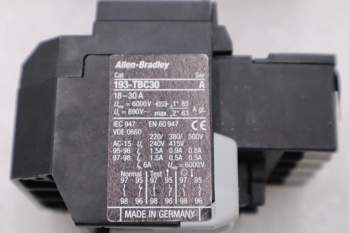 Used NEW OPEN BOX AB Allen-Bradley Thermal Overload RELAY CAT 193-TBC30 SER A -H1048A