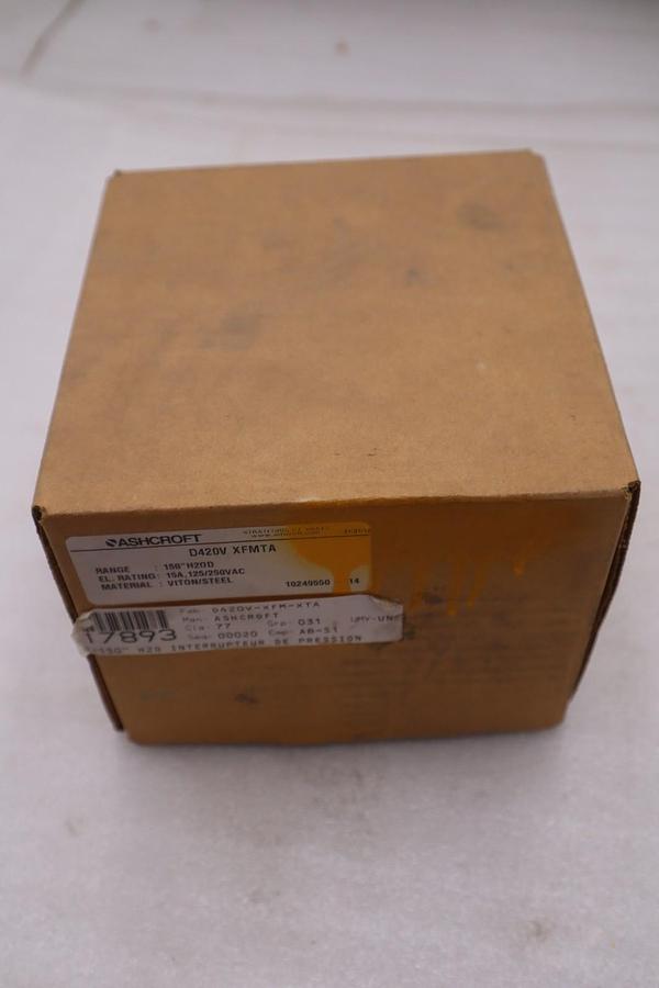ASHCROFT D420V XFMTA PRESSURE SWITCH, 15A, 125/250VAC - STOCK GF1069