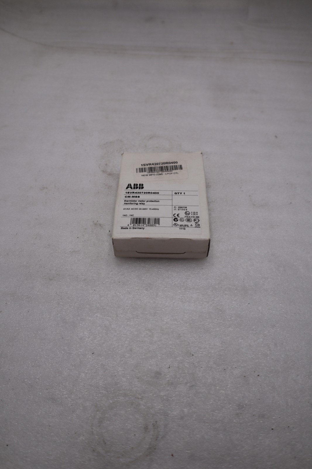ABB THERMISTOR MOTOR PROTECTION MONITORING RELAY 1SVR430720R0400 CM-MSS #GF1012A