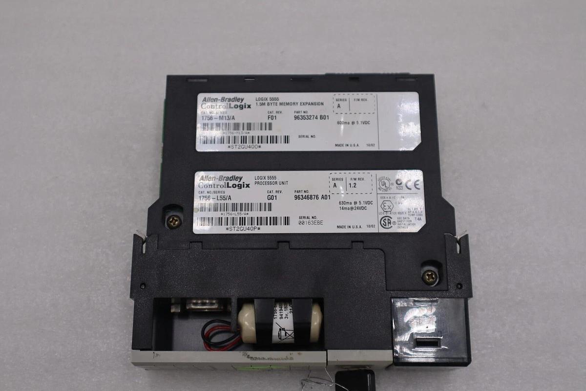 Used Allen Bradley 1756-L55 /A W 1756-M13 ControlLogix Processor STOCK 850C