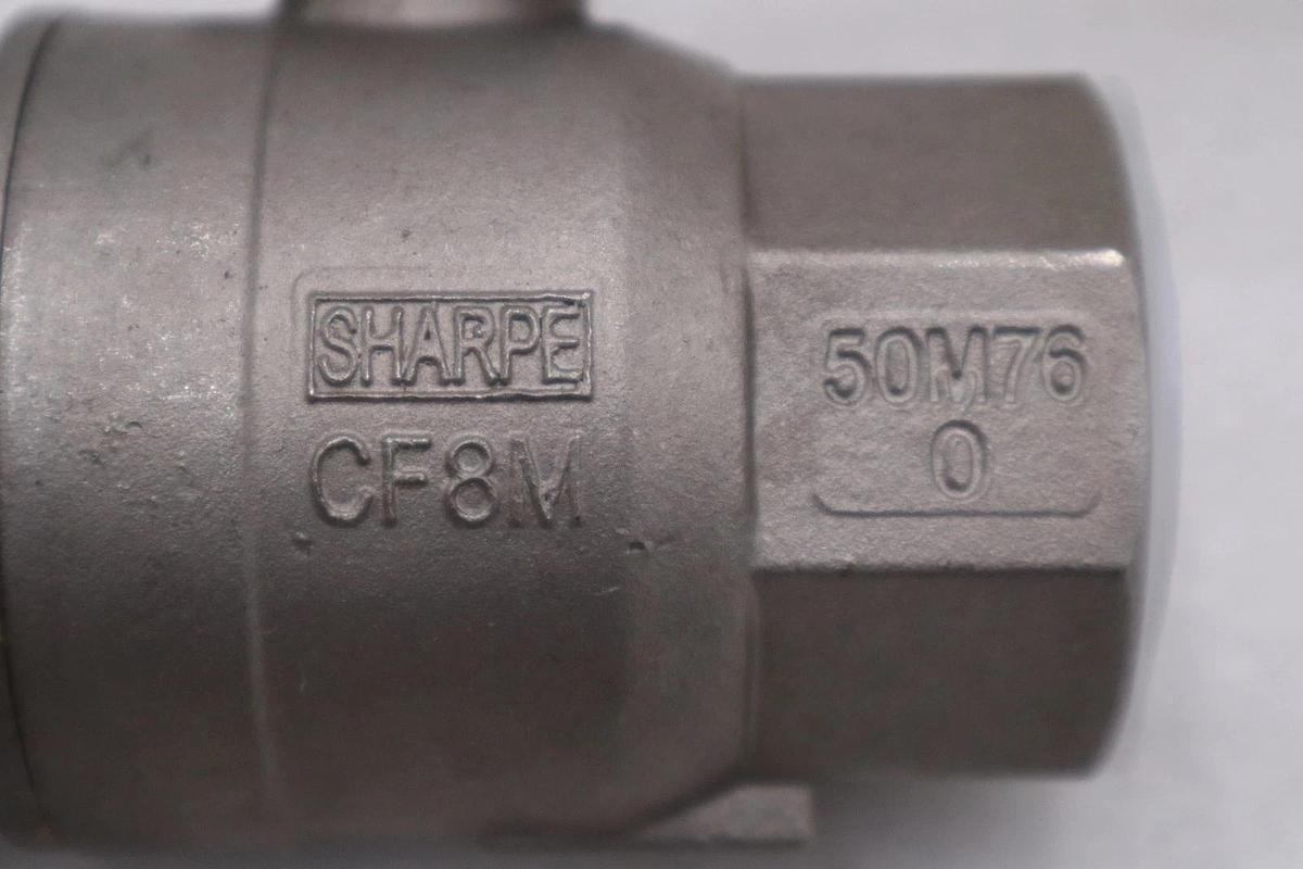 Used OEM Sharpe SS Stainless1-1/4" NPT Ball Valve 50M76 CF8M 1000CWP 102 - STK GF323A