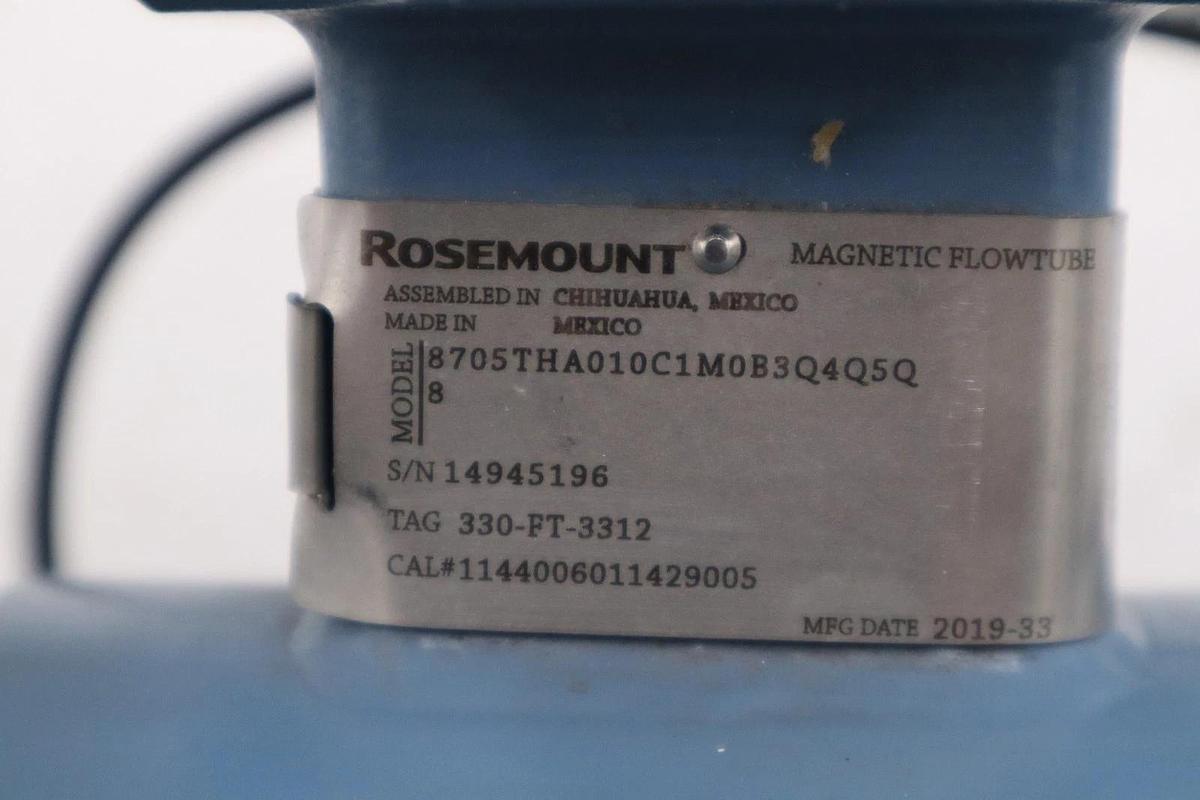 Used Rosemount 8705 Series 8705THA010C1M0B3Q4Q5Q8 Magnetic Flowtube STOCK H1919