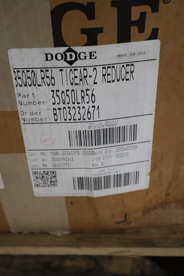 NEW IN BOX Dodge 35Q50LR56 TIGEAR-2 REDUCER STOCK HS28