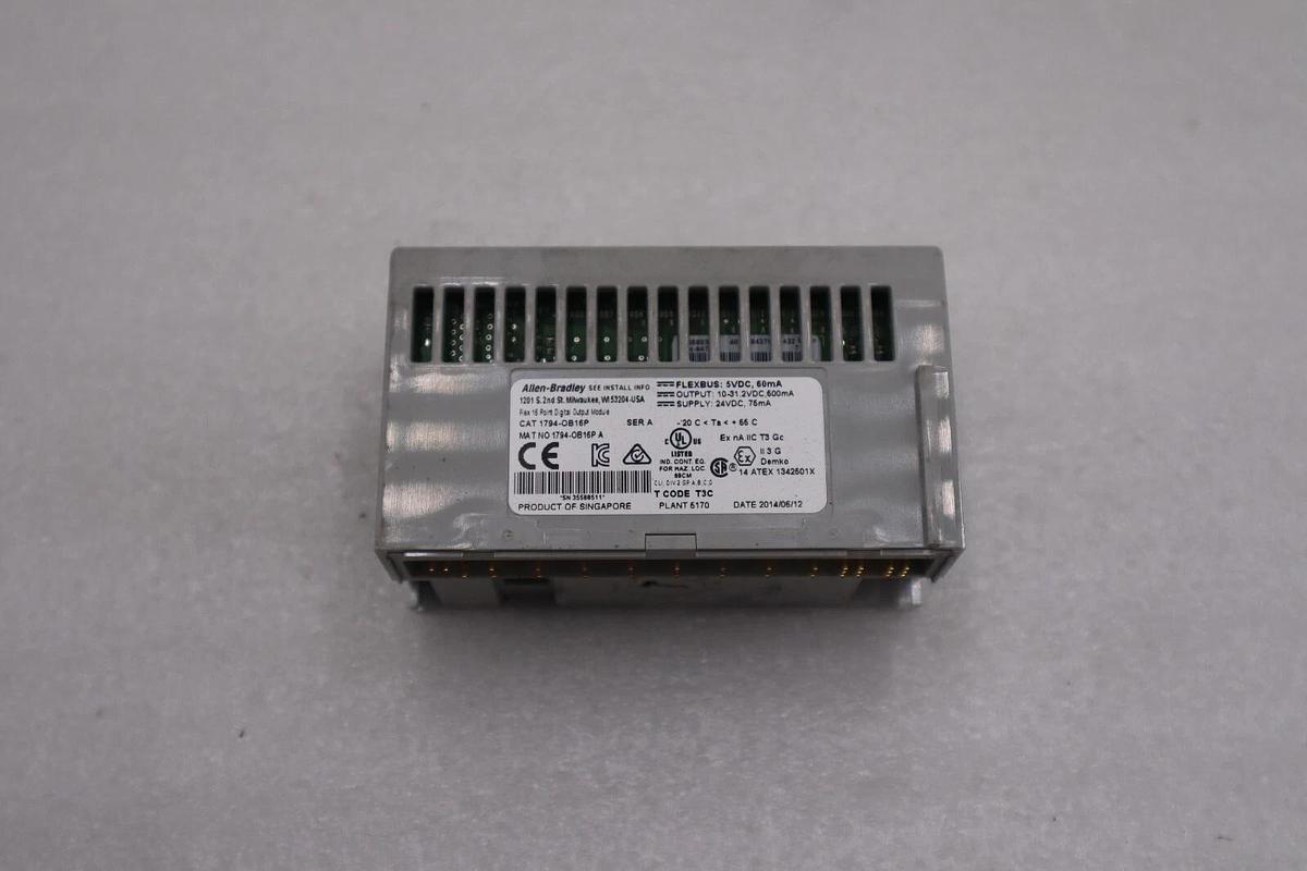 Used ALLEN BRADLEY 1794-OB16P SER A REV B01 SOURCE OUTPUT MODULE STOCK H136A
