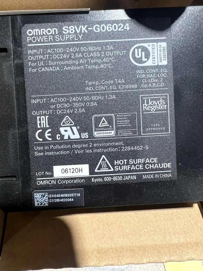 Used NEW Omron S8VK-G06024 Power Supply STOCK L781CC