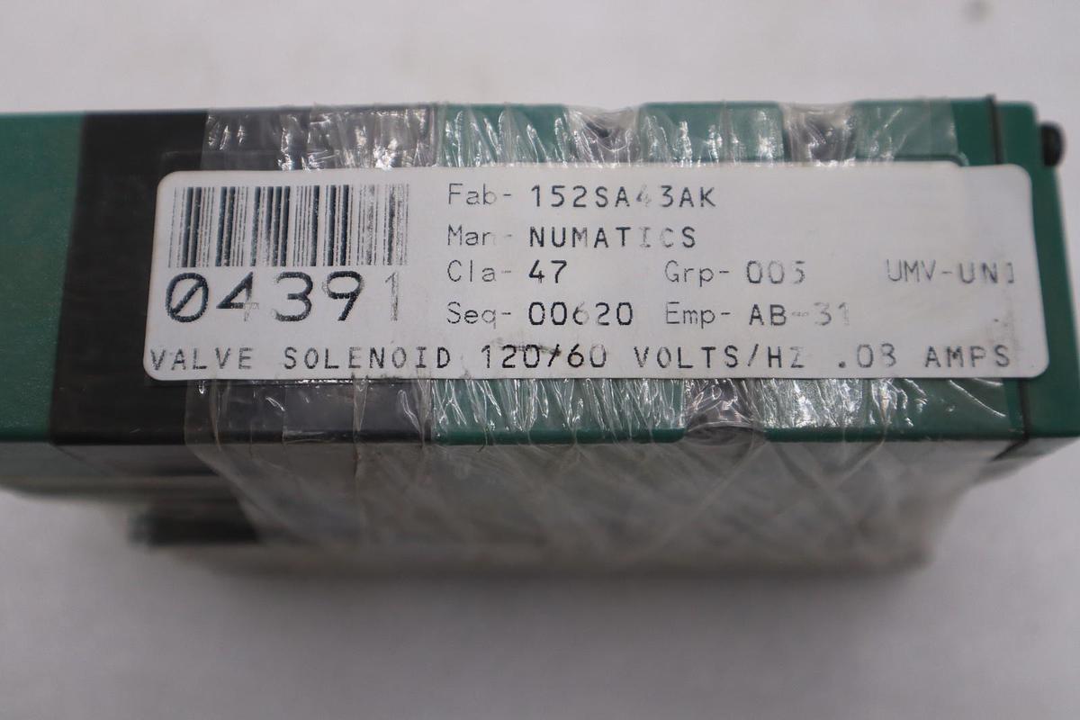 Used ASCO 152SA43AK000030 / 152SA43AK000030 NUMATICS VALVE STOCK GF460A