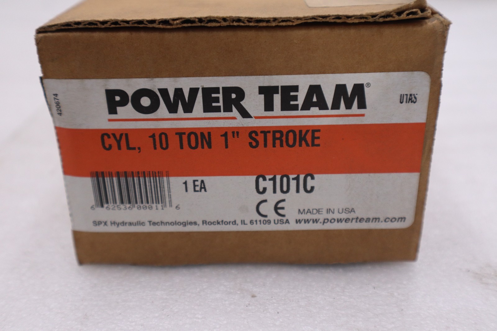POWER TEAM C101C HYDRAULIC CYLINDER 10-TON 1"-STROKE SINGLE ACTING - STK GF207A