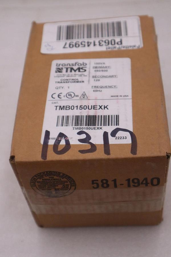 Used TRANSFAB TMS TMB0150UEXK CONTROL TRANSFORMER 480/600 60HZ - STOCK GF1049