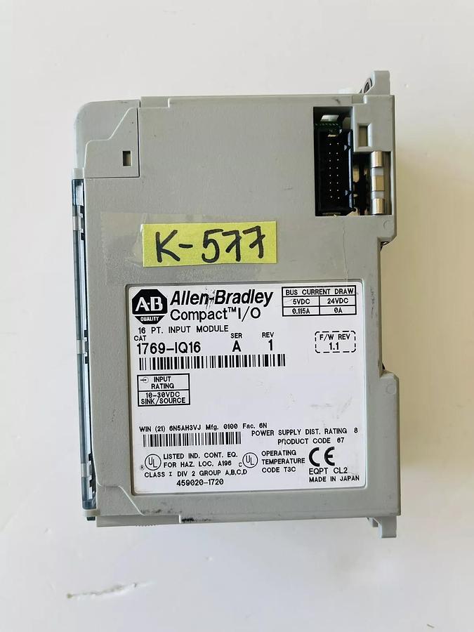 Used Allen-Bradley 1769-IQ16 SER A Compact I/O Module #K-577