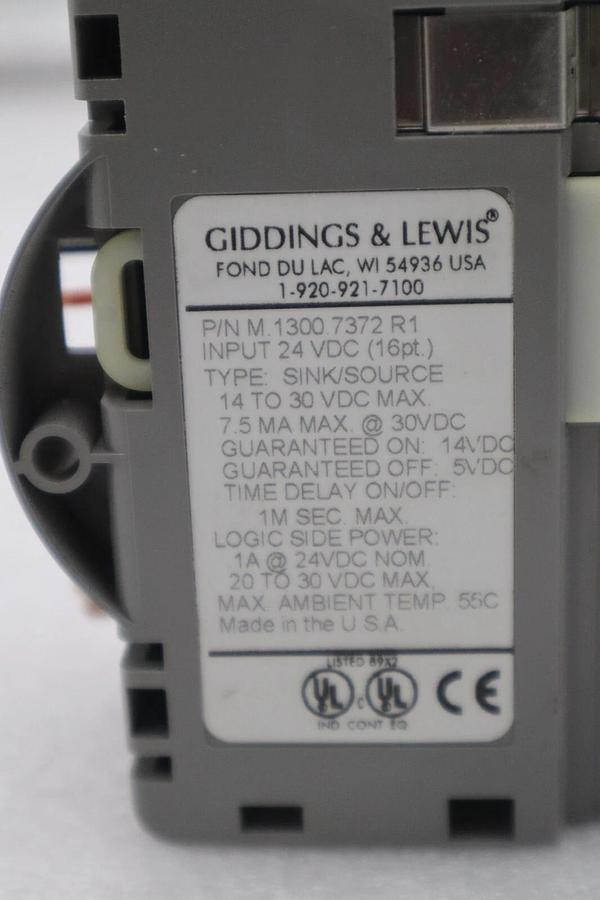 Used GIDDINGS & LEWIS M.1300.7372 R1 Input Module 24VDC SINK/SOURCE STOCK 642-D