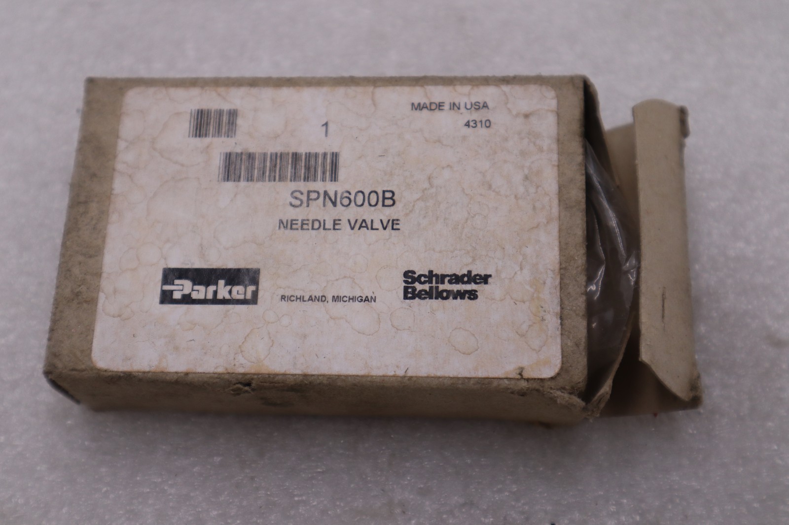 Used PARKER SPN600B NEEDLE VALVE STOCK #L-246B