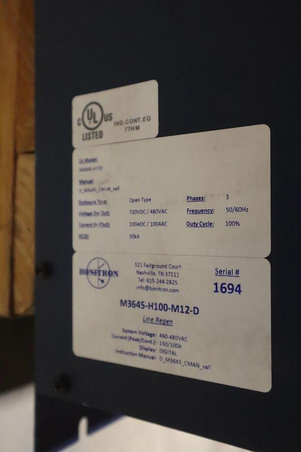 Used BONITRON M3645-H100-M12-D 460-480VAC 150/100A - STOCK CC104