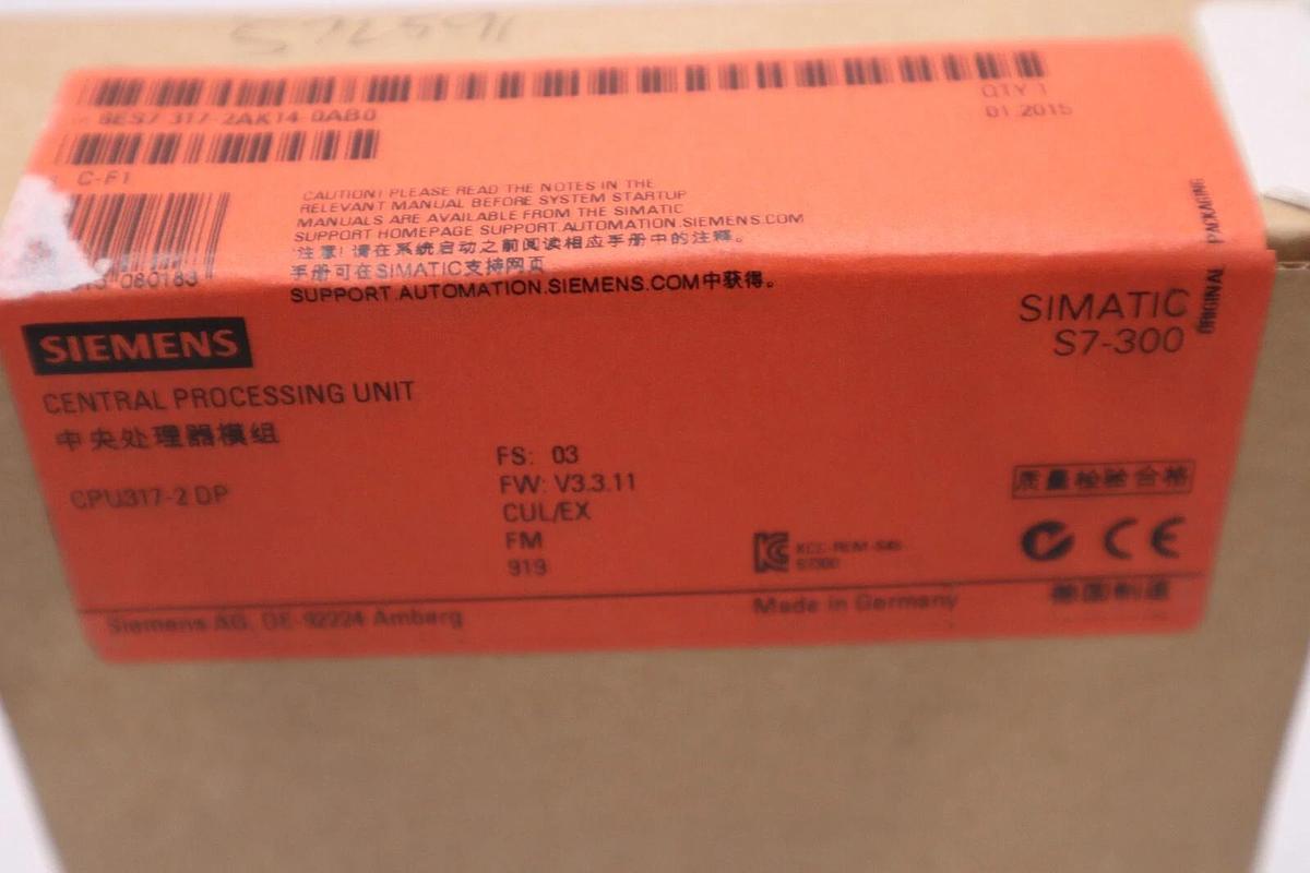 NEW 6ES7 317-6FF04-0AB0 Central Processing Unit CPU 317F-2 D2 SIEMENS S7-300