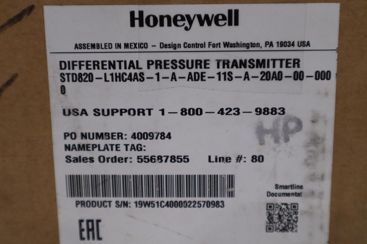 NEW Honeywell STD820-L1HC4AS-1-A-ADE-11S-A-20A0-00-000 Transmitter STOCK 2525-A
